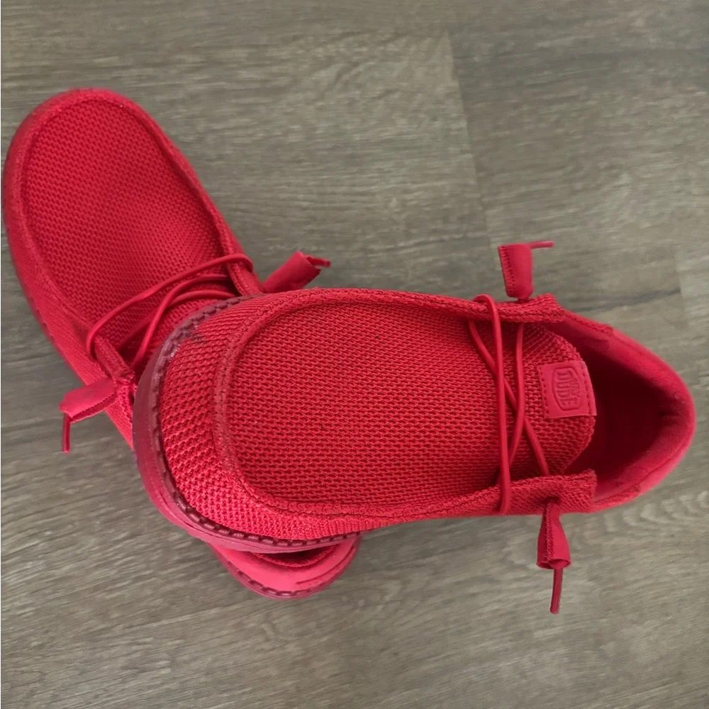 Hey Dude Bright Red Loafers - Picture 2 of 2